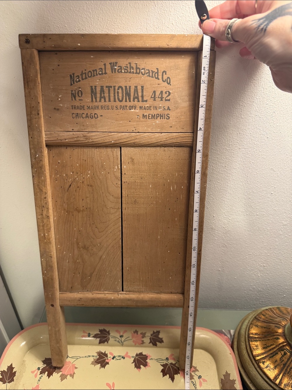 Antique National Washboard Co. No. 442 Midget Wooden Washboard - Picture 5 of 6